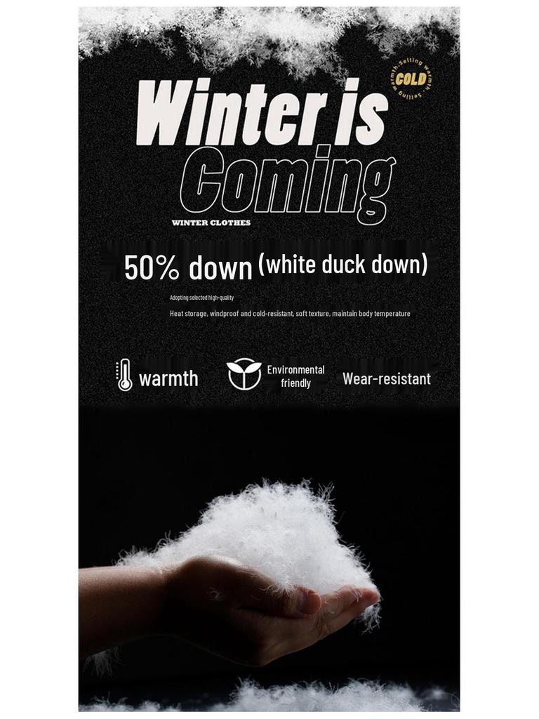 Di Yu Shen Long Men's Anti-Wrinkle Winter Down Jacket - White Duck Down Lapel, Cold-Resistant, Casual and Loose Outerwear.