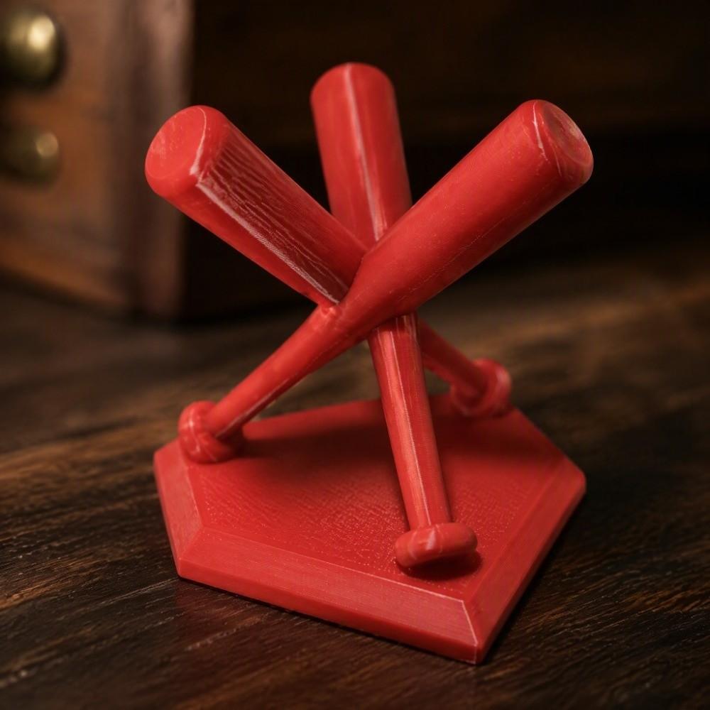 PLA 3D-gedrucktes Baseball-Aufbewahrungsregal Drei baseballschlägerförmige Golfball-Displayständer Softball