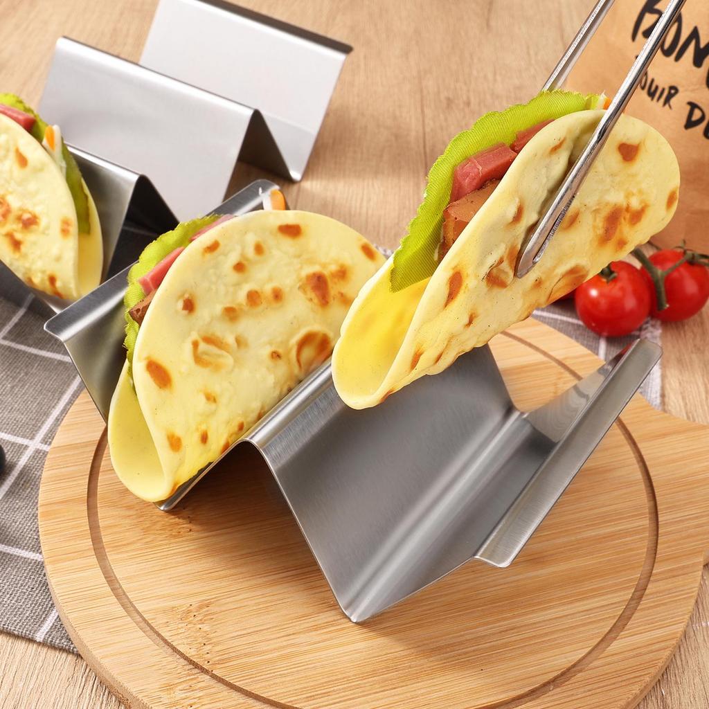 Stainless Steel W-Shaped Taco & Pancake Holder Rack