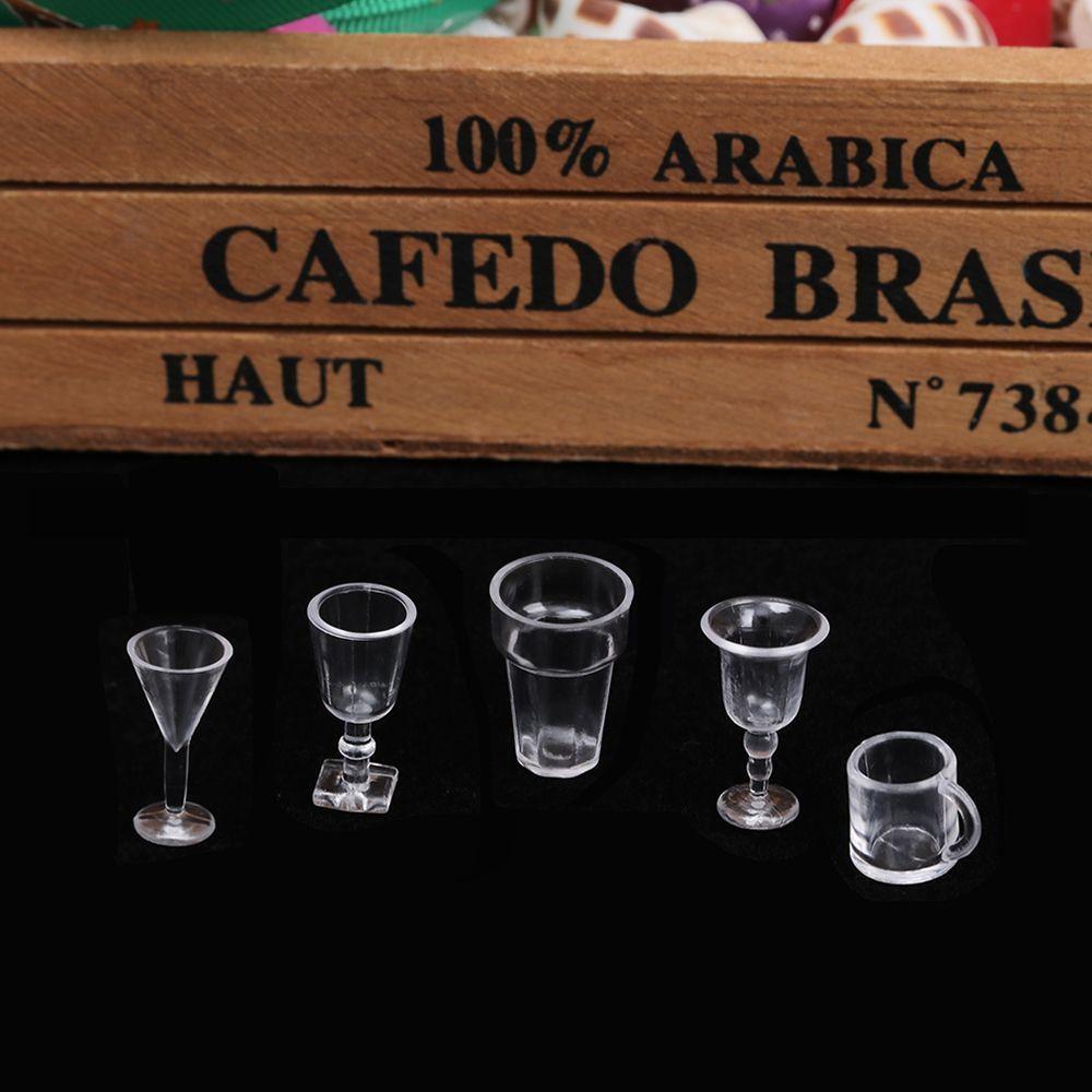 17PCS/Set Transparent DIY Toys Doll Kitchen Simulation Cookware Mini Cup Ice Cream Bowl Miniatures Goblet