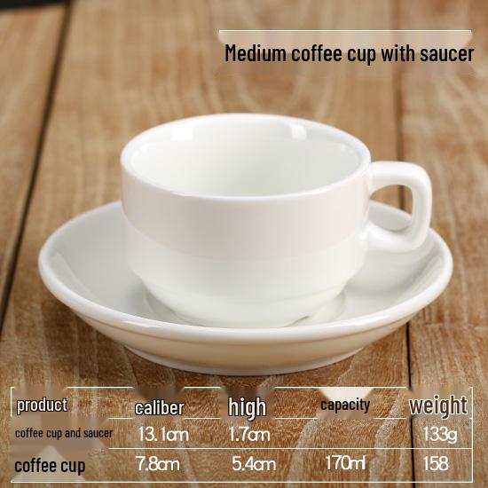 Elegant White Ceramic Coffee Cup & Saucer Set with Spoon – Ideal for Home or Hotel Use