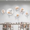 Nordic Electroplating Imitation Metal Mirror Nail-free Wall Decoration Ball Wood Art Chassis Living Room Dining Room Ornaments