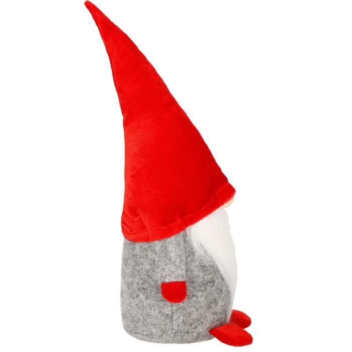 Weihnachtsfigur - SPRINGOS - Gnom 35 cm - Filz - Langer Bart - Rote Handschuhe und Schuhe