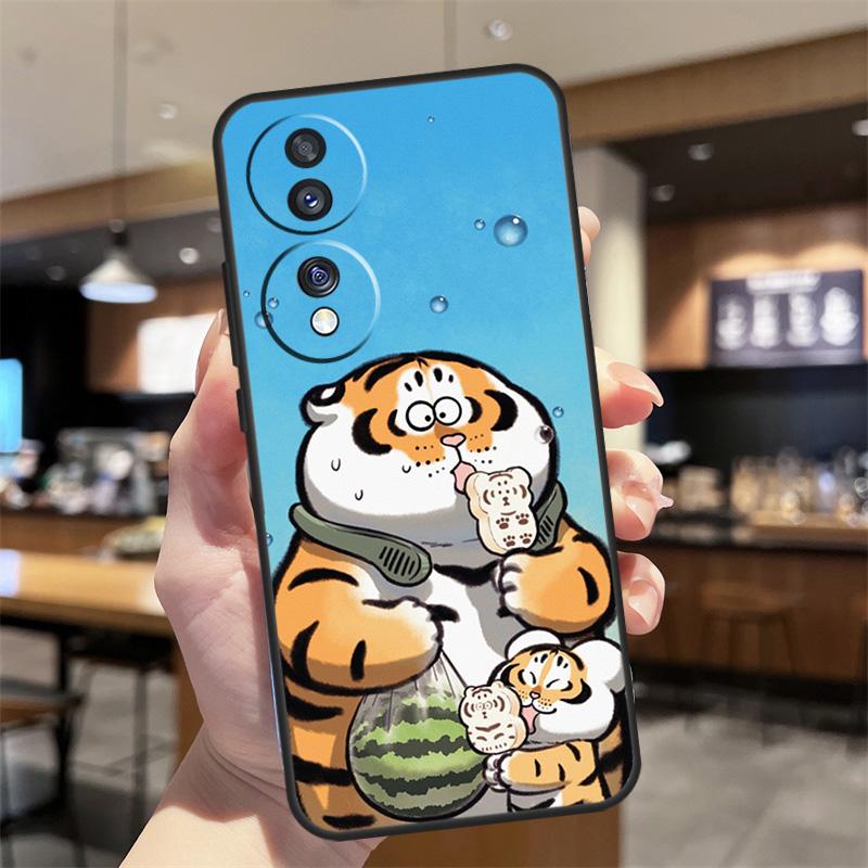 

Cartoon Fat Tiger Case For Honor Magic 8 6 7 Pro Honor 400 200 70 90 Lite X8b X8c X9a X9b X9c X9d Win RT Cover Honor Magic7 Pro