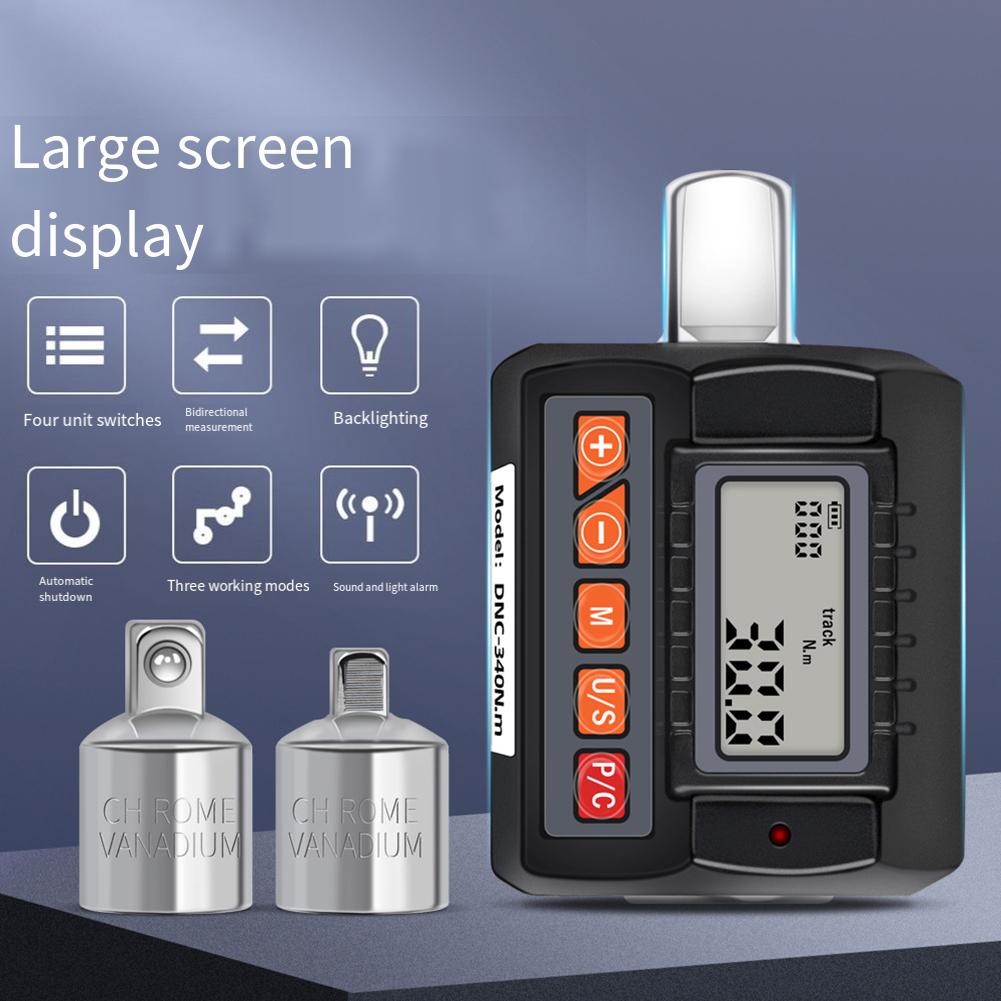 Automotive Torque Meter 340Nm Torque Tool Auto Repair 4 Unit Options Bidirectional Measurement LED Buzzer Alarm