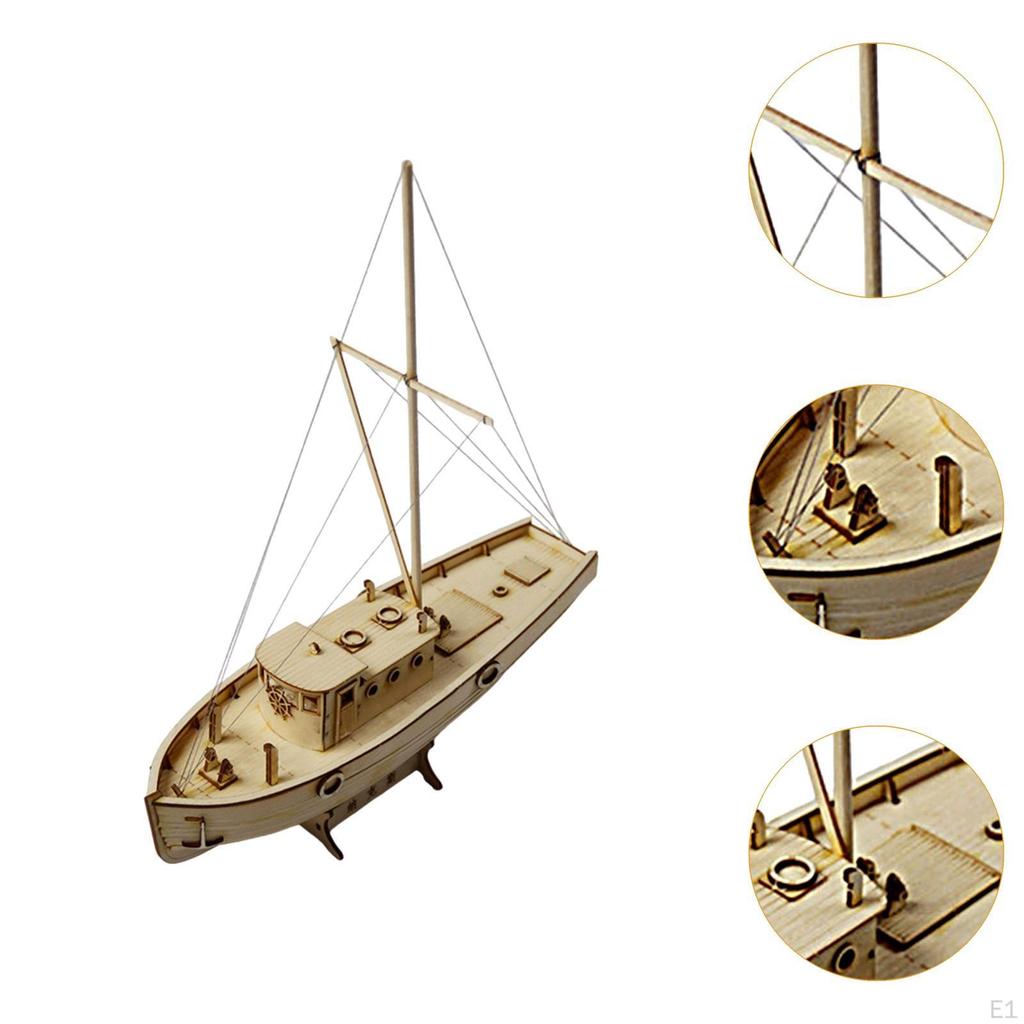 1/30 Wooden Ship DIY Kit Sailing Boat Unique Educational Craft Woodcraft for Collections