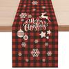 Table Runner Eye-catching Washable Table Durable Soft Plaid Christmas Snowflake Pattern Cloth for Kitchen