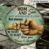 2D Flat, 1pc Mom and Son Metal Wall Art - Holding Hands & Fist Bump Heart-to-Heart - Vintage Iron Family Sign for, Room Decor - Sentimental