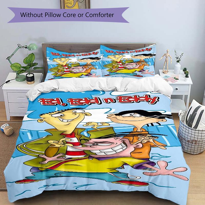 Funny Cartoon Family Print 3Pcs Bedding Set,Duvet Cover with 2 Bedro,Pillowcase Home Birthday Gift