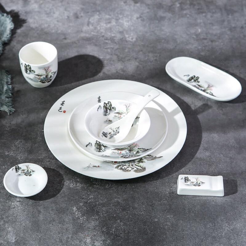 Tianyajing Chinese Ceramic Eight-Piece Dining Set