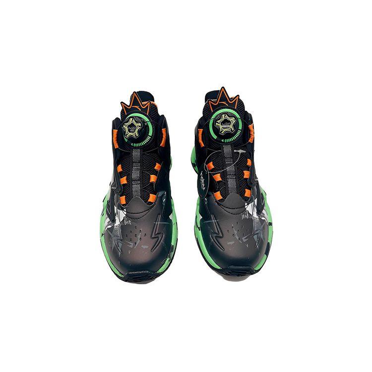 Anta Cement Nemesis Knob Wear-Resistant Basketball Shoes Kids sneakers Black Orange Green 312241112-10