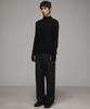SIGNATURE Wool-Like Wide-Fit No-Tuck Slacks [Black Stripe]