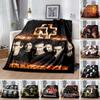 Rammstein Bandmitglied Collage Feuerflamme Logo Flanelldecke Deutscher Industrial Metal Rock Wohndecke Biker Schlafzimmer Warme Sofadecke