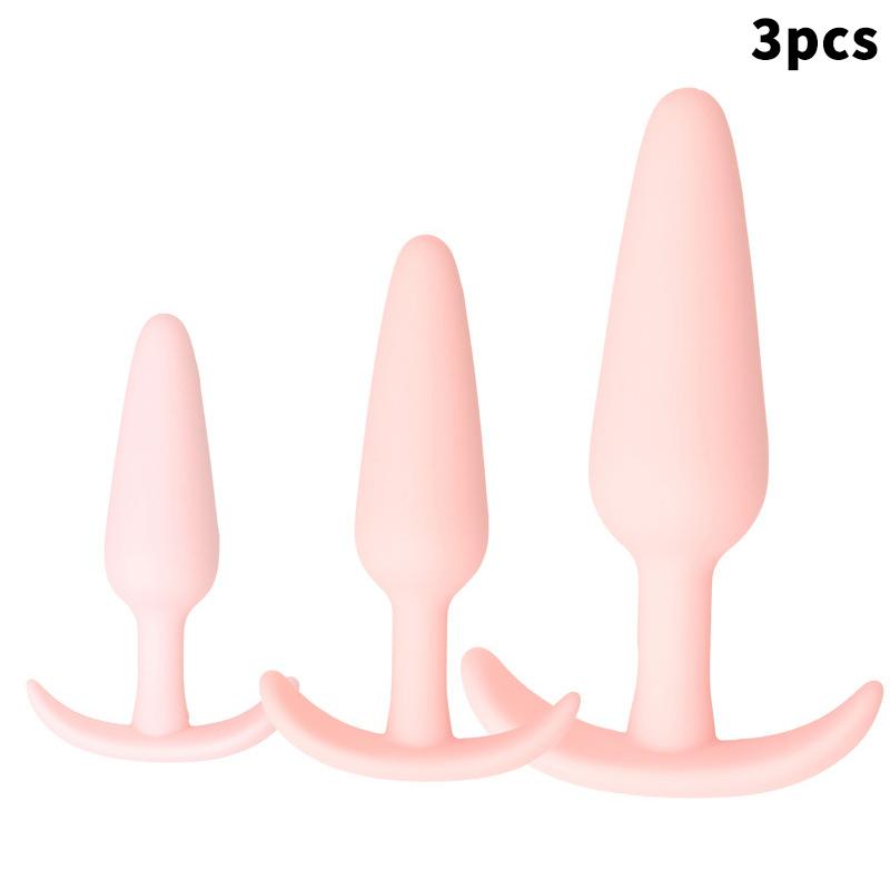Soft Silicone Anal Plug 3 Sizes Butt Plug Bullet Vibrator Stimulator Adult Sex Toy for Men/Women Anal Prostate Massager for Gay