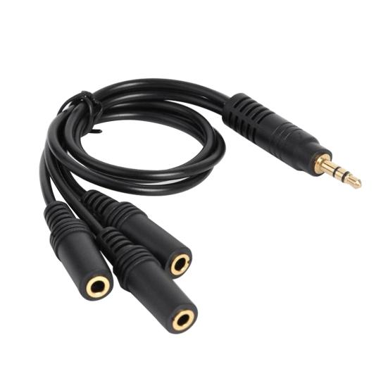 Audio Extension Cable Universal 1 to 3 Ways PVC 3.5mm 1 Male to 3 Female Audio Splitter Adapter for Headphone