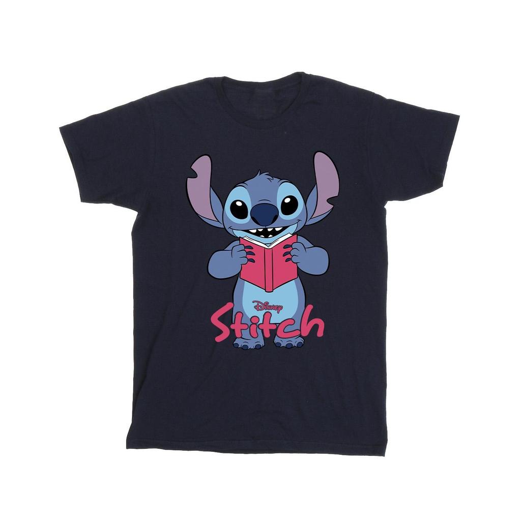 Lilo & Stitch Mens Reading Standing Cotton T-Shirt