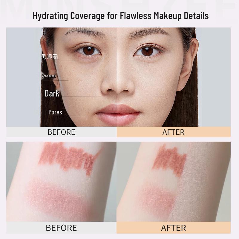 Mingxi Zhi Liquid Concealer: Non-caking, perfect for acne scars, spots, dark circles, and color correction. Ideal for women.