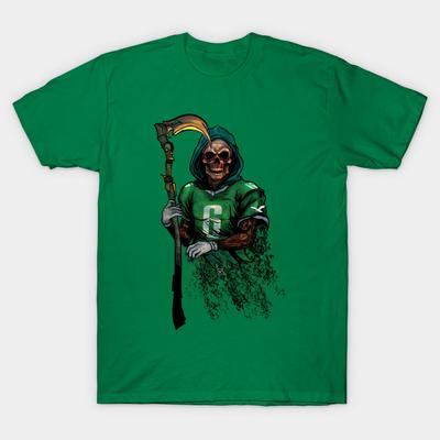Men Black Print T-shirt Super Large TShirtPhiladelphia Slim Reaper #6No-Cut Transfer Paper Print Cotton Tshirt