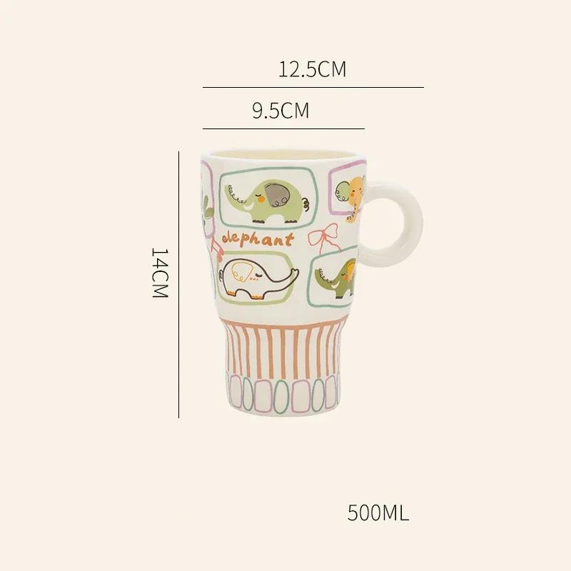 High End Sweet Cute Mugs Home Breakfast Oatmeal Milk Cup Office Exquisite Ceramic Coffee Cups Unique Children's Water Cup Gifts