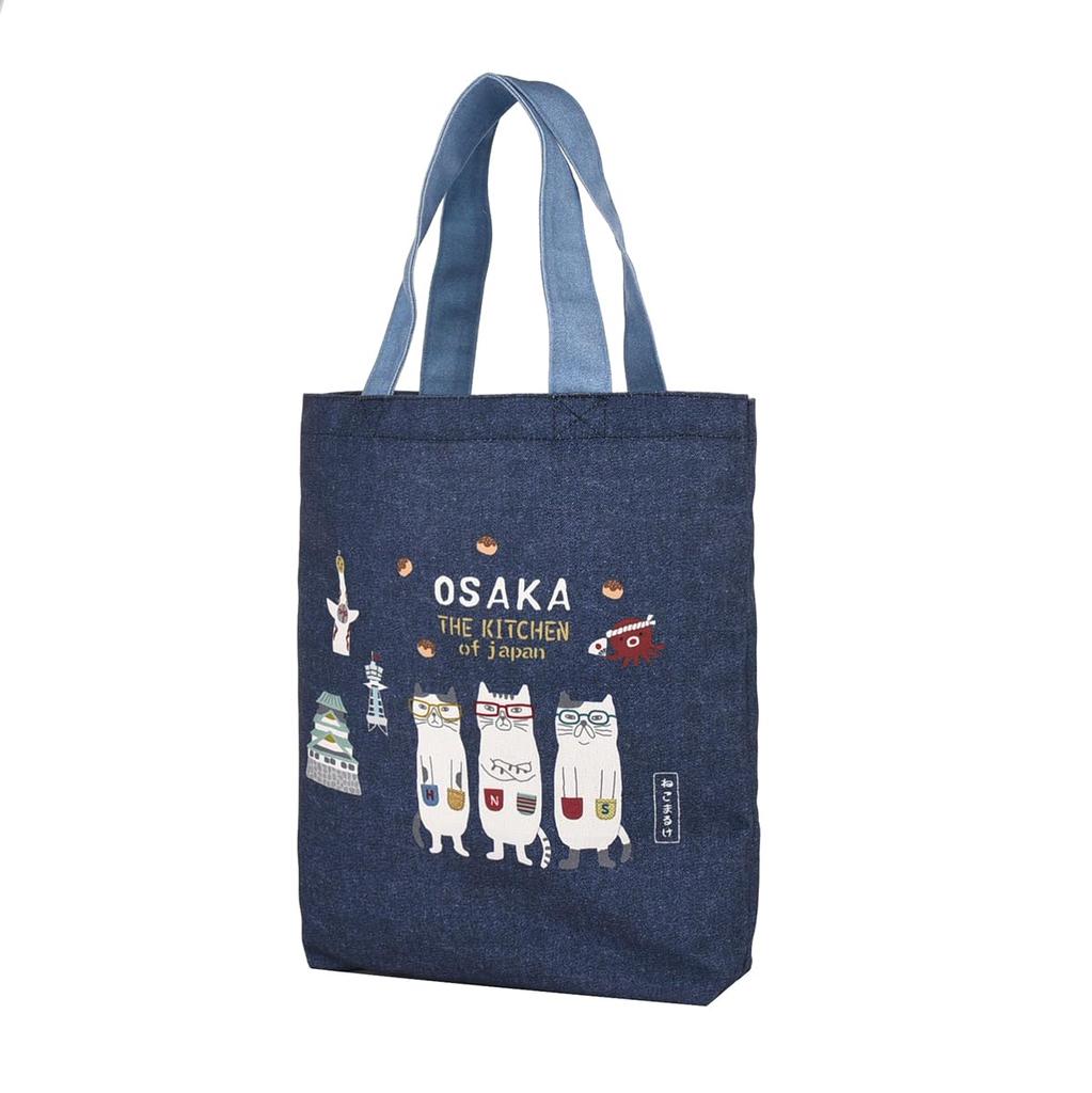 Japanese Pattern Canvas Tote Osaka Rendezvous DB [Kusuguru Japan] Bag, Nekomaruke,