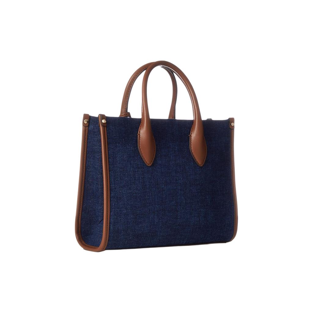 Michael Kors MK Mirella Metallic Logo Stof Tote Crossbody Schoudertas Medium Dames tassen Indigo 35F2G7ZT2C-466