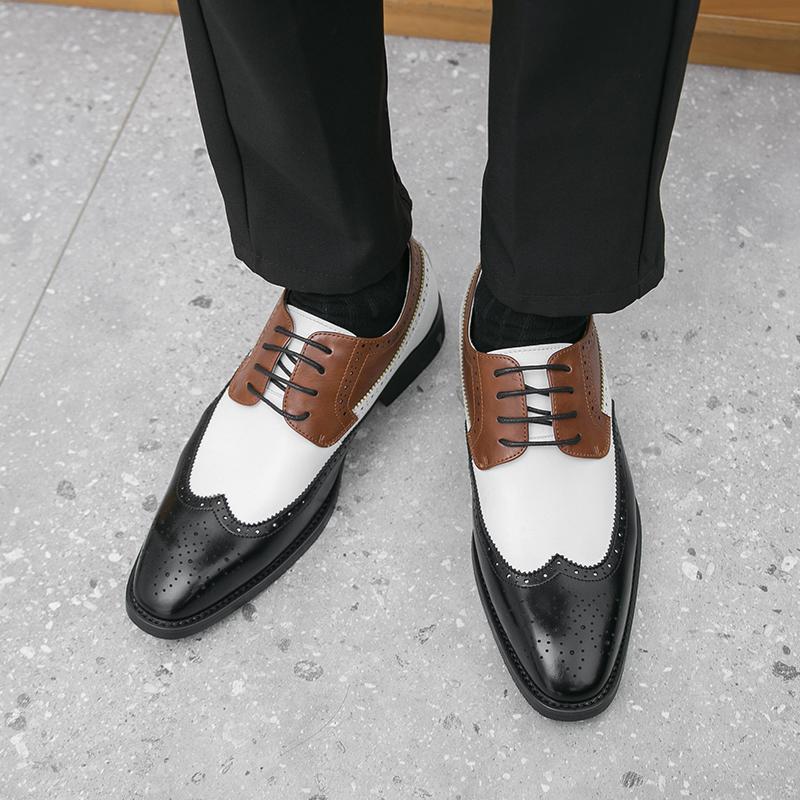 Fashion British Style Men's Brogue Shoes Trendy Office Interviews Business Dress Shoes High-end Banquet Versatile Men's Leather Shoes