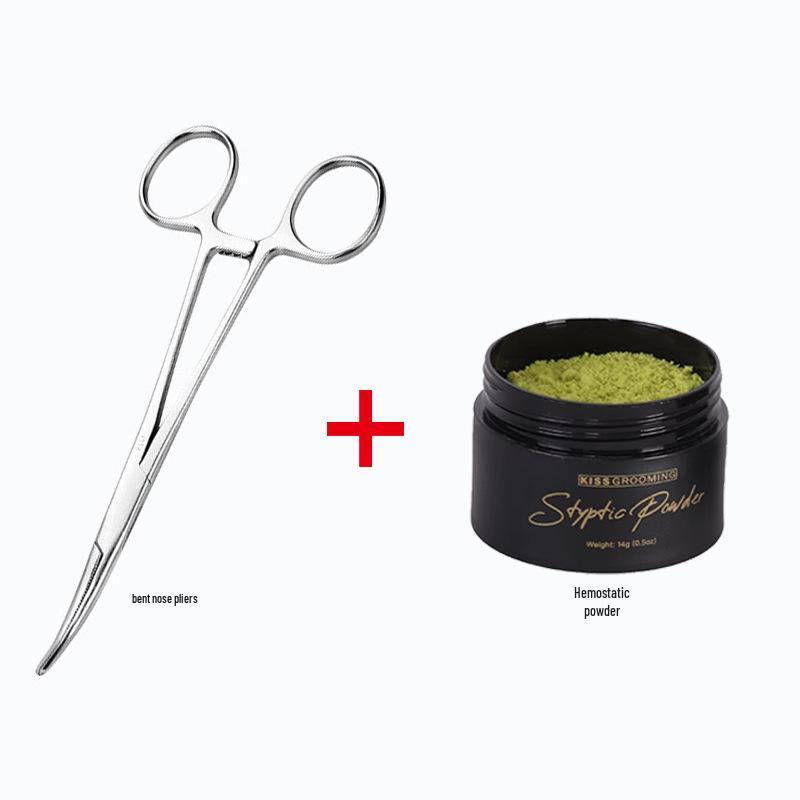 KISS Stainless Steel Pet Hemostatic Forceps: Angled & Straight Heads for Dog Ear Hair Plucking