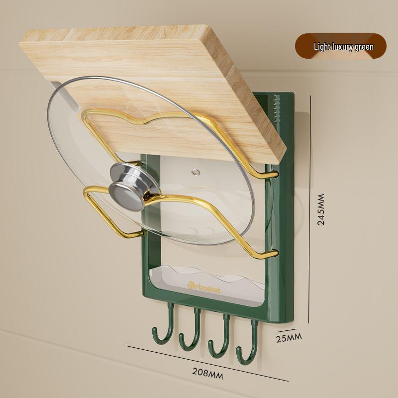

Wall-Mounted Punch-Free Pot Lid & Cutting Board Storage Rack - Multi-Layer Kitchen Organizer