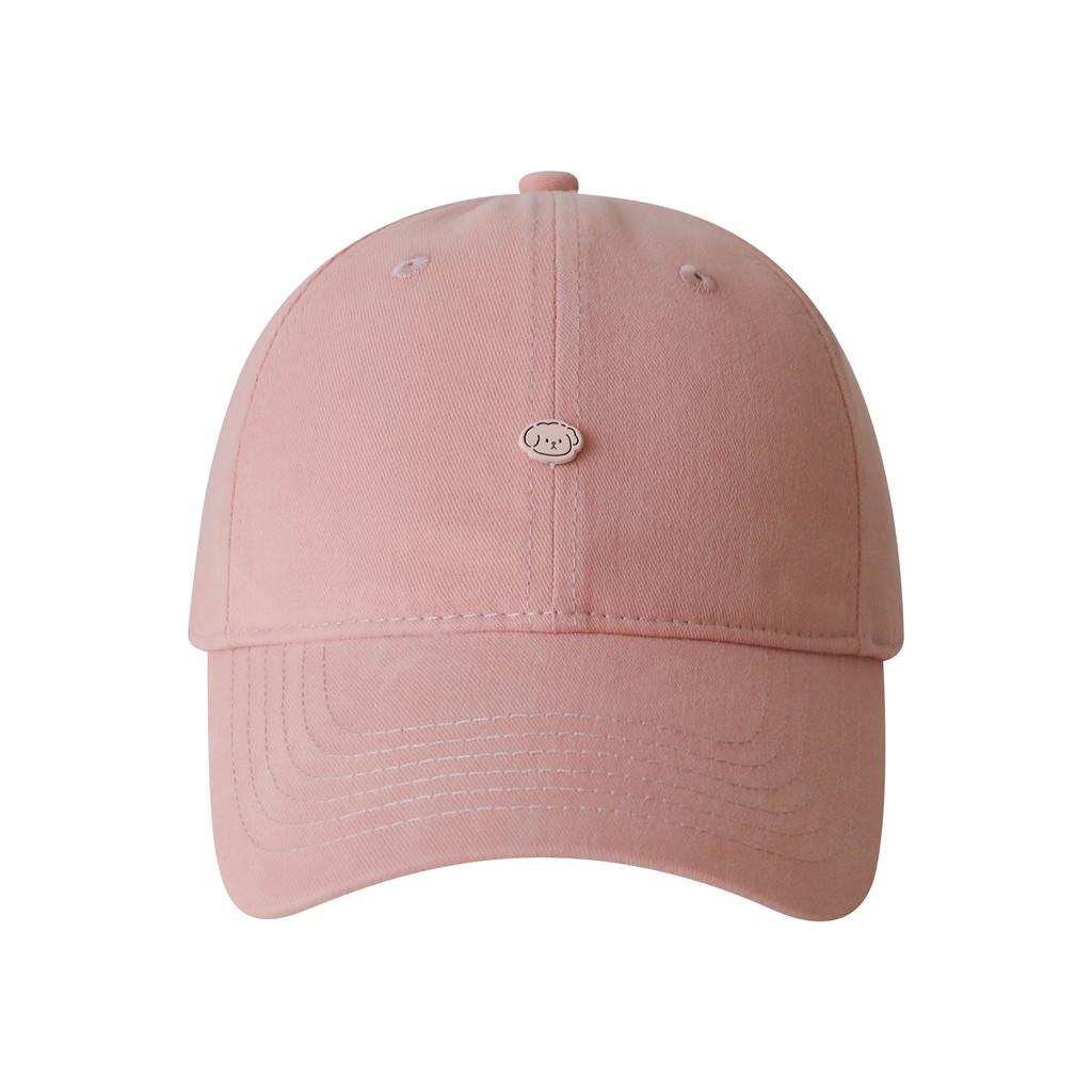 Soft Top Wide Brim Cap For Girls With Solid Color Design And Puppy Decoration For Fashionable Outdoor Use