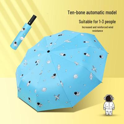 AIOSC Astronaut Automatisch UV-Schutz Faltbarer Regenschirm