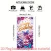 2D Flat Banner 1pc Happy Birthday Decorative Banner 90cm * 180cm/35.4in * 70.8in Floral Butterfly Birthday Decorative Banner Birthday Wall