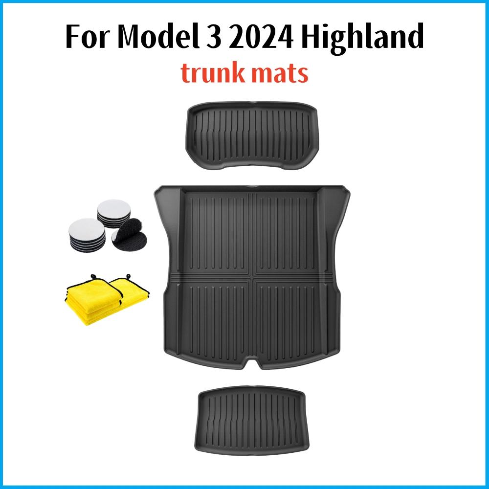 New TPE Floor Mat For Tesla Model 3 Highland 2025 Floor Carpet Protective Pad Waterproof TPE Front Rear Trunk Mat Floor Liners