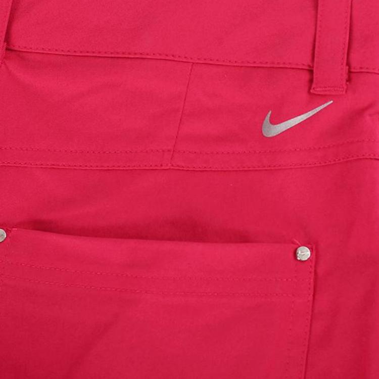 Nike Solid Color Zipper Button Brand Logo Print Straight Leg Casual Pants Women bottoms Magenta 587269-691
