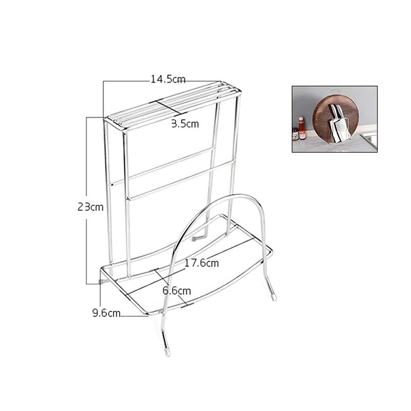 Держатель для ножей из нержавеющей стали Кухонная стойка для хранения Интегрированная многофункциональная подставка для крышек кастрюль Органайзер для столешницы 2250₽