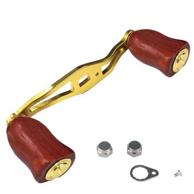 VISPREA Reel Parts Bait Reel Handle 85mm Crank Aluminum Alloy Shimano Daiwa Daiwa Abu Garcia Custom Parts Replacement YU217 Handle (Golden (Wooden
