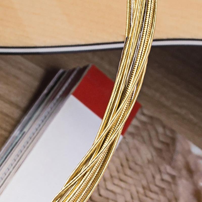 6 Pcs Folk Guitar Steel String Acoustic Guitar Strings for 6 String Classical Guitars Accessories Powerful and Durable