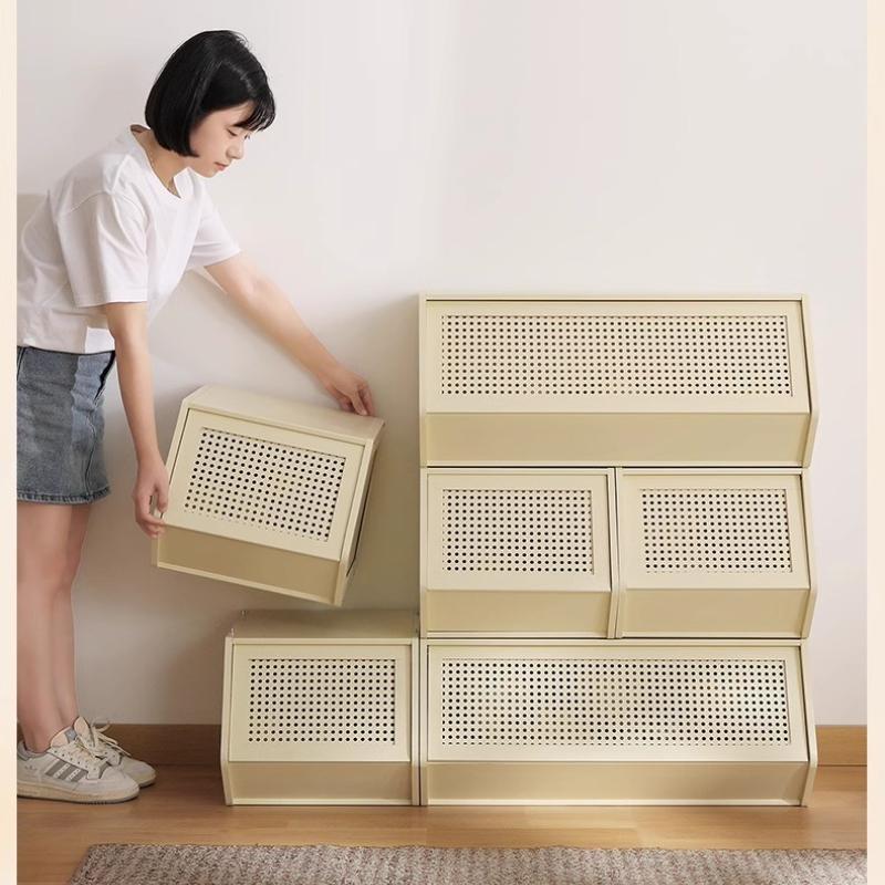 Rattan Chest Stackable Storage Cabinet of Drawers with Lots of Dining Room Living Room Bookcase Toys Storage Finishing Cabinet