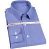 Official Formal Pure Cotton Iron Free  Square Collar Business Men Plaid Shirts Long Sleeve Anti Wrinkle
