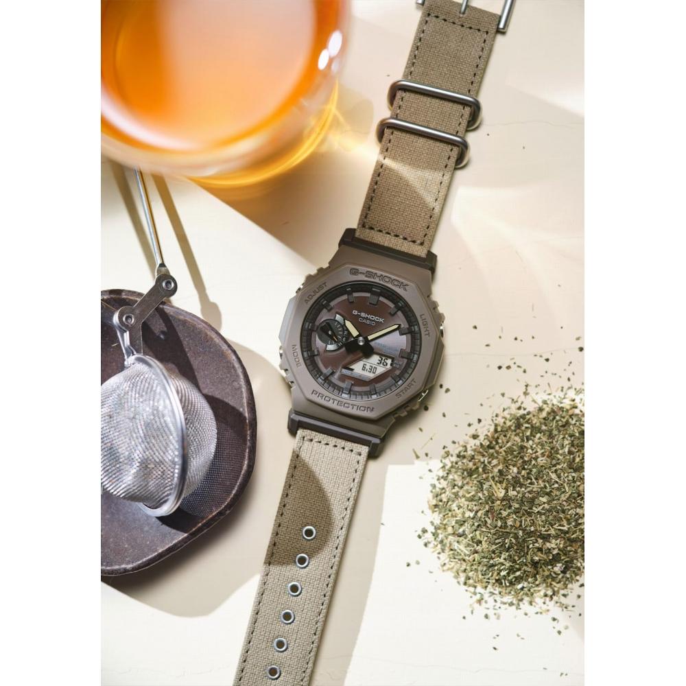 [Casio] Watch G-Shockweb exclusive FOOD TEXTILE material cross band Bluetooth equipped Biomass plastic GA-B2100CT-5AJF Men's Khaki Gray