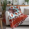 Boho Tribal Geometric Print Throw Blanket with Abstract Water Splash Design for Sofa Bed Couch Decoration