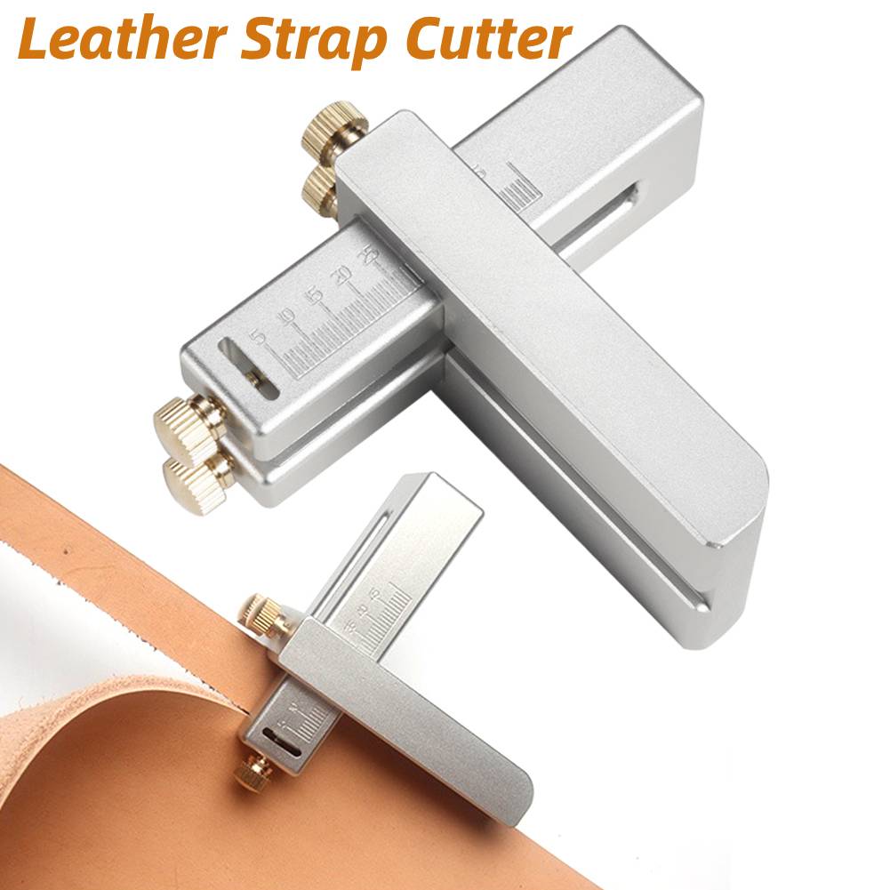 Leather Strap Cutter Aluminum Alloy Strip Belt Precise Cutting Tool Adjustable Leather Cutting Tool for DIY Leathercraft Poland
