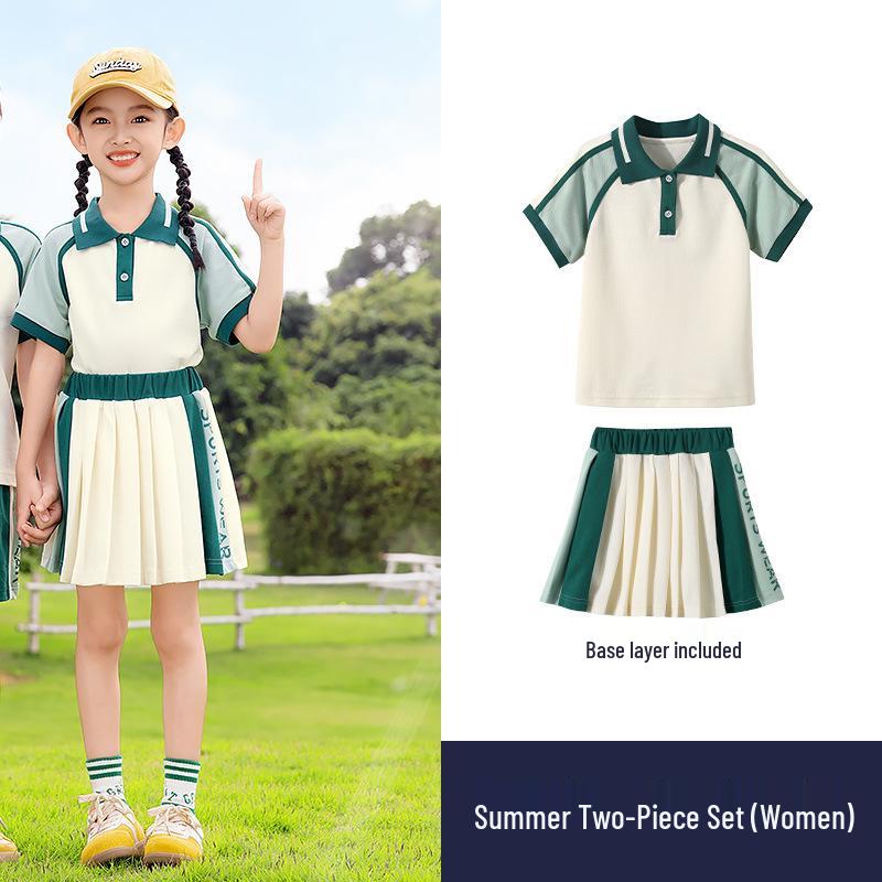 Children's Academy Style Summer Uniform Set for Kindergarten and Primary Students - Sports Uniform