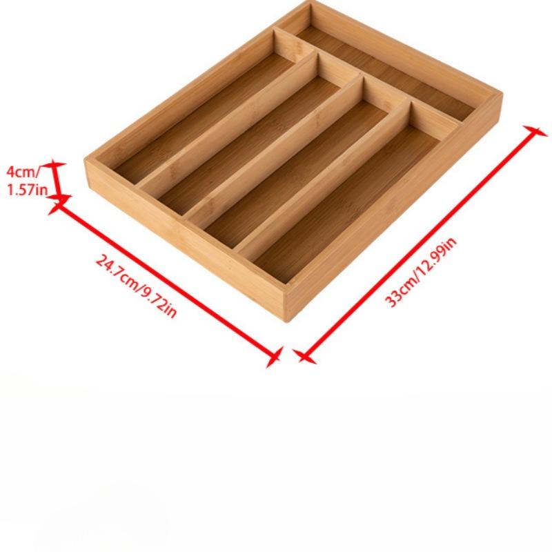 Bamboo Utensils Drawer Organizer Cutlery Utensil Silverware Tray, Perfect for Kitchen, Bathroom, Desk, Kitchen Drawer Divider