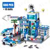 ACIVI SWAT Poste de Police Ville Militaire Ensemble de Modèles Voiture de Prison Figures Policier Bateau Blocs de Construction Jouet DIY pour Enfants Garçons Cadeau