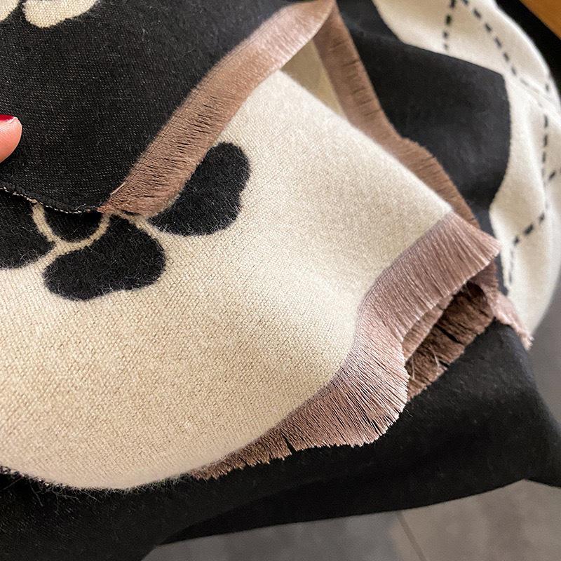 Women's Cashmere Blend Double-Sided Scarf - Autumn/Winter Warm Shawl, Versatile High-End Fashion