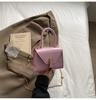 Temperament Fashion Casual Women's 2025 New Summer Texture Solid Color Chain One Shoulder Crossbody Portable Small Square Bag