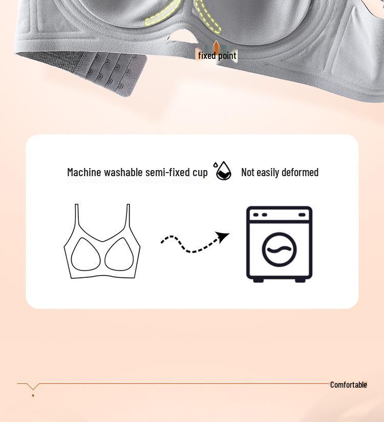Women's Seamless Wire-Free Bra with Side Support & Anti-Sagging Design