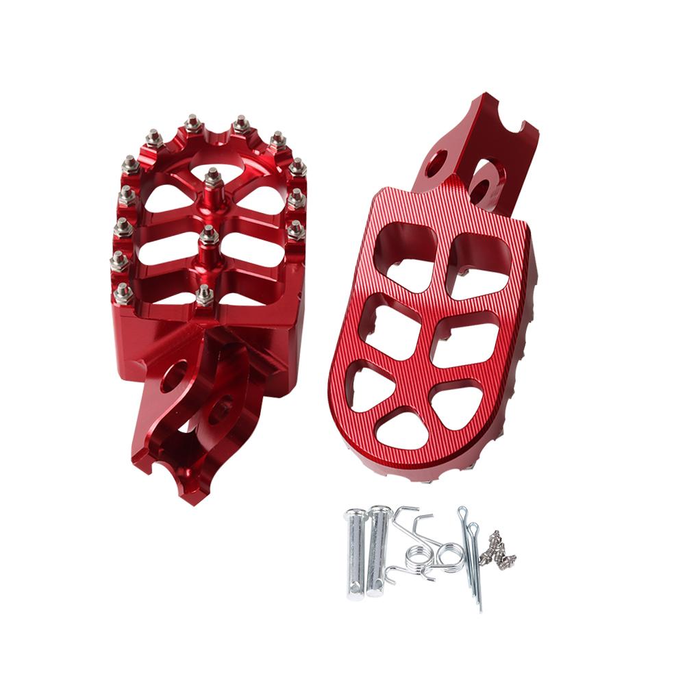 

Motorcycle FootRest Footpegs Foot Pegs Pedals For KAWASAKI KX250F KX250 F KX450F KX450 X KLX 450 R KLX450R KX250X KX450X KX 250 червоний