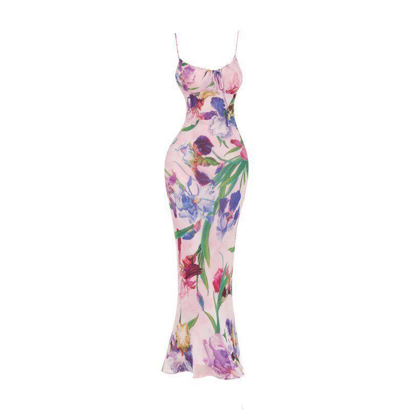 

Gaositong French-Style Sexy Beach Vacation Spaghetti Strap Dress for Women, Spring/Summer 2026, Waist-Cinching, Bodycon Vacation Dress Dress [High Quality Version] S