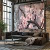 Pink Cherry Blossom Fabric Tapestry for Bedroom Living Room Wall Decoration